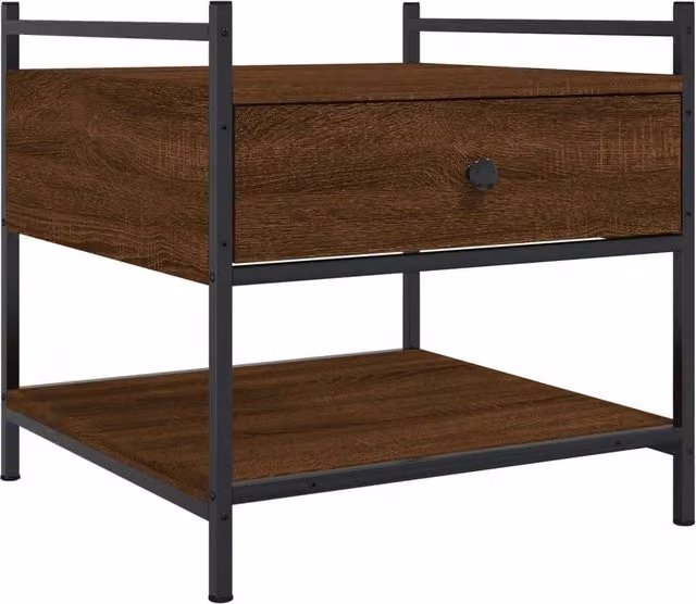 Berkfield Home Brown Oak Coffee Table, W/D/H: 50 x 50 x 50 cm