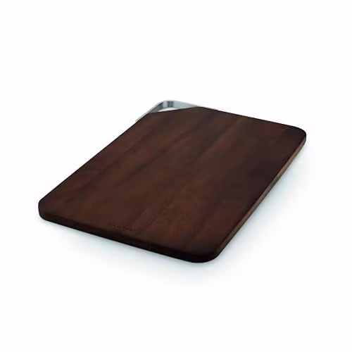 Sur La Table Rectangular Solid Wood Chopping and Serving Board with Handle in Brown