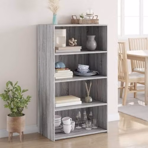 vidaXL Modern Grey Highboard in MDF, W/D/H: 70 x 41 x 124 cm – 2