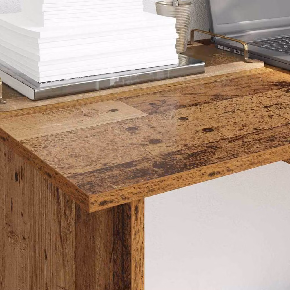 Berkfield Home Durable Writing Desk in Brown Rustic Engineered Wood W: 100 cm, D: 50 cm, H: 76 cm – 3
