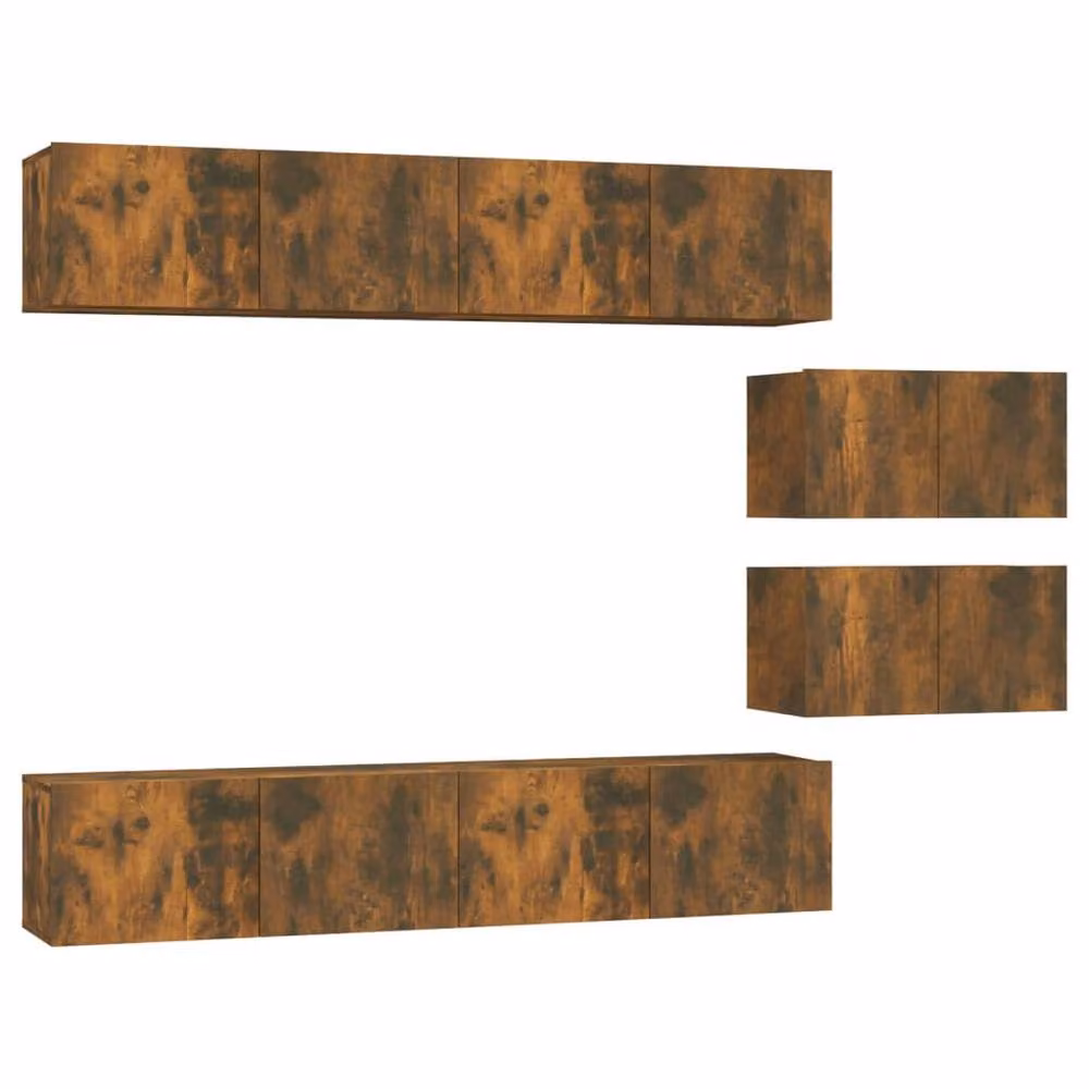 Berkfield Home Classic 4 Piece TV Cabinet Set in Smoked Oak Brown Engineered Wood – 3