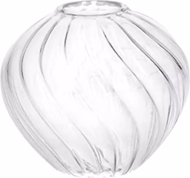 Kingsbury Gifts Abstract Glass Swirl Pattern Decorative Bud Vase, Clear, Height: 7 cm