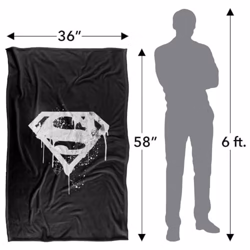 Warner Bros. Superman Graffiti Logo Super Soft Fleece Throw Blanket, Multicolour, W: 91.44 cm x D: 147 cm – 3