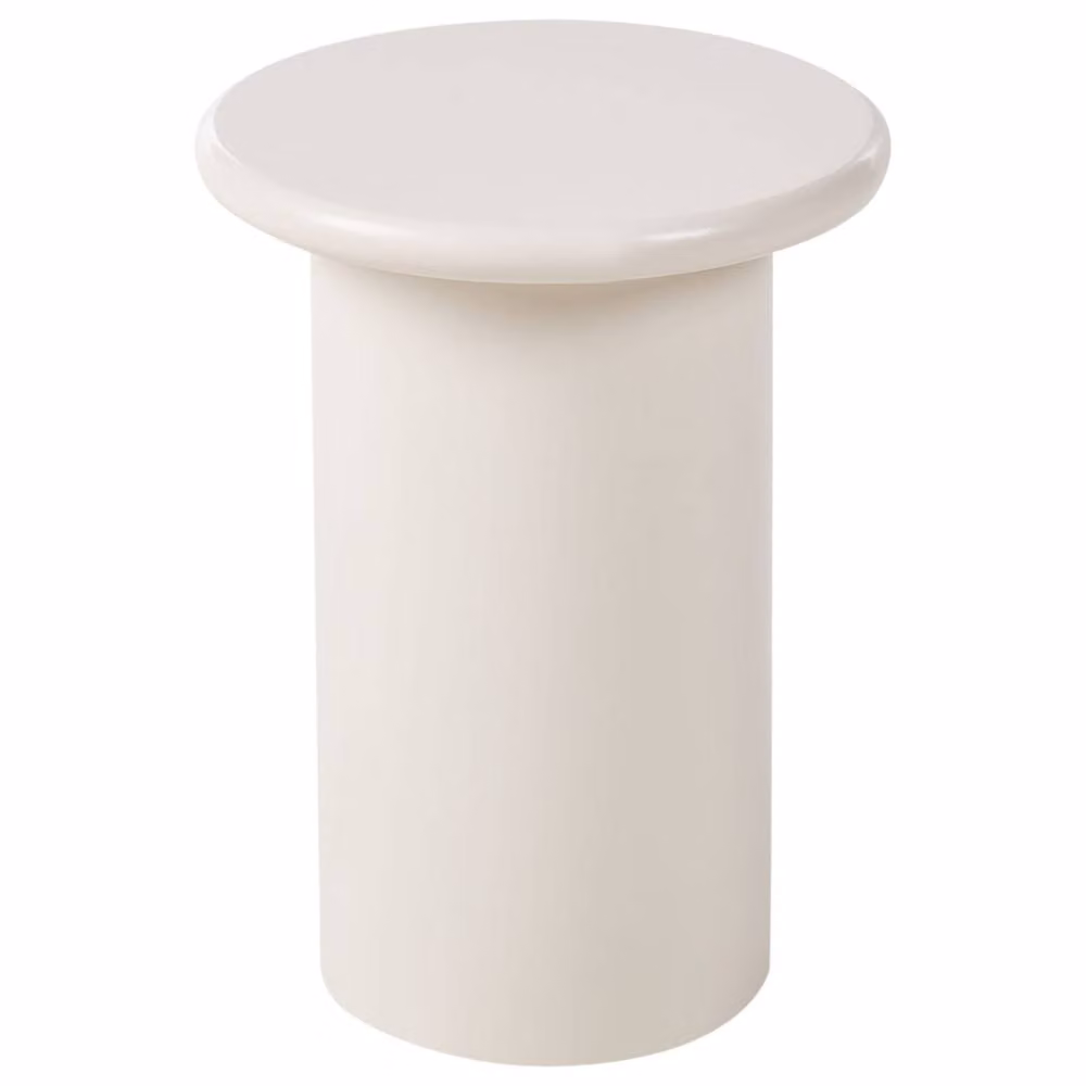 Wyld and Coco Sculptural Round White Side Table - Small, W/D/H: 30 x 30 x 40 cm – 2