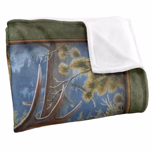 JQ Licensing Elk Meadow Silky Touch Super Soft Fleece Throw Blanket, White, W/D/H: 152 x 127 cm – 2