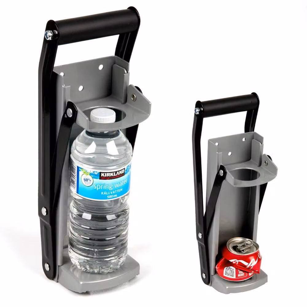 Nestlune Wall Mounted Metal Beer Tin Can Crusher for 500ml Cans, Grey, W: 100 cm, H: 15 cm, D: 15 cm – 2