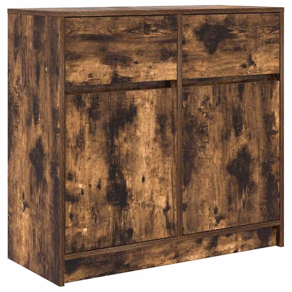 Berkfield Home Smoked Oak Sideboard with Drawer in Brown, W/D/H: 80 x 34 x 76 cm – 2