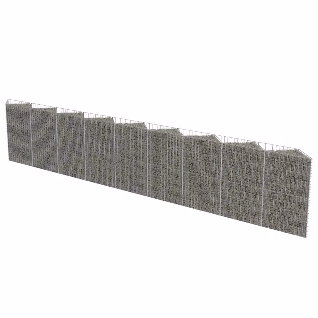 Berkfield Home Galvanised Steel Gabion Wall Raised Bed in Silver, W/D/H: 630 x 30 x 100 cm – 2
