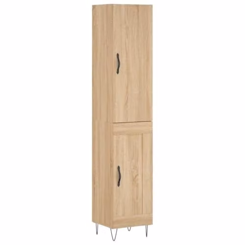 vidaXL Highboard in Brown Sonoma Oak, W/D/H: 34.5 x 34 x 180 cm – 1