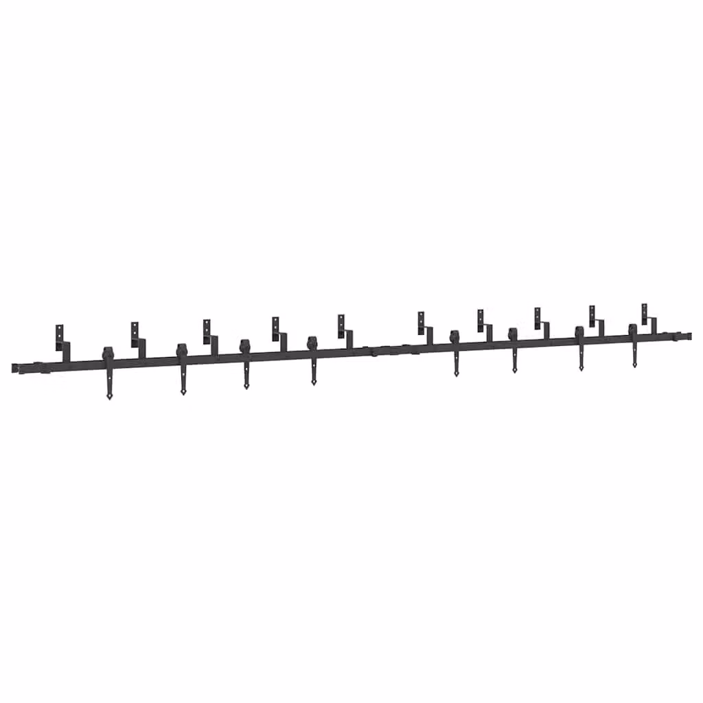 Berkfield Home Sliding Door Hardware Kit in Black Steel – 1