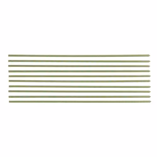 Garden Gear Green Plastic-Coated Metal Plant Support Stakes with Cane Connectors, Height: 90 cm (Pack of 10)