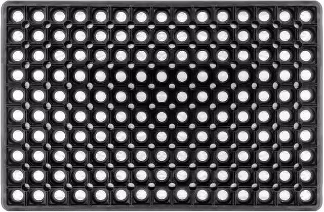 KORVIXA Industrial Non-Slip Rubber Ring Door Mat in Black, W/D: 100 x 110 cm