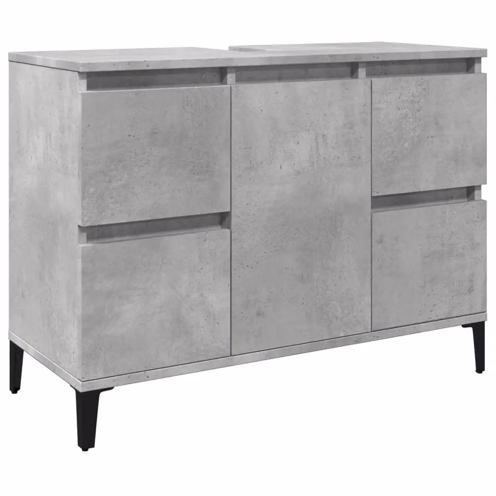 Berkfield Home Sink Cabinet in Concrete Grey, W/D/H: 80 x 33 x 60 cm – 2