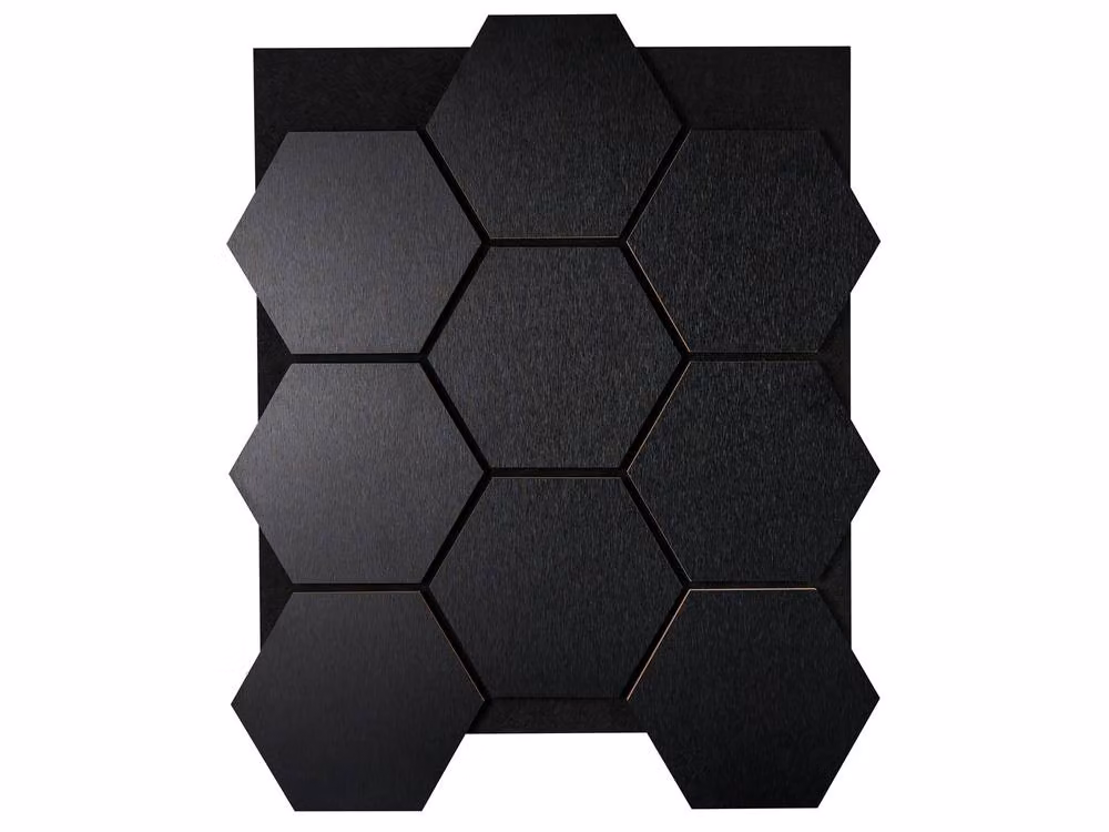 Fuse Acoustic Wooden Hexagon Wall Panel in Black Oak – 6