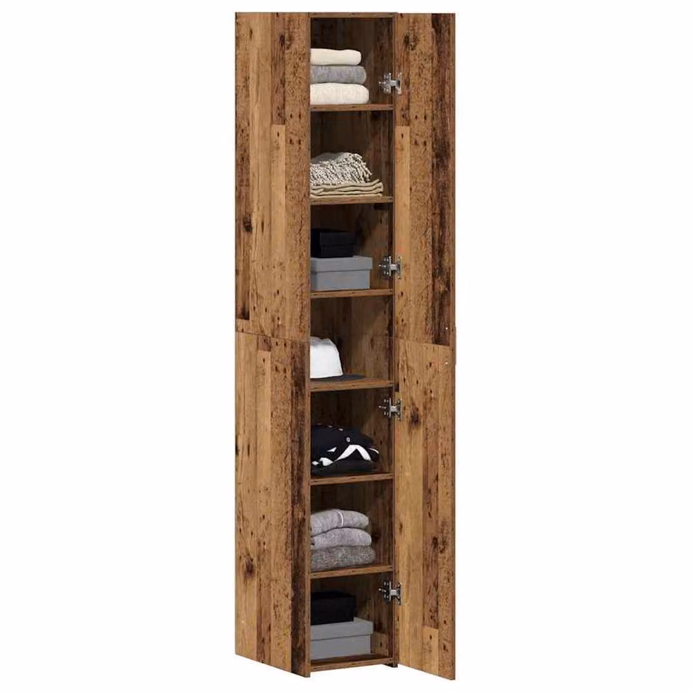 Berkfield Home Old Wood Highboard in Brown, W/D/H: 30 x 42.5 x 185 cm – 3