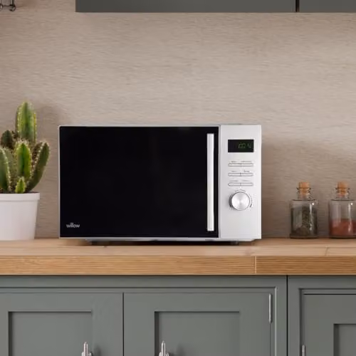 Willow WM23DS 800W 23L Solo Microwave with Defrost Function and LED Interior Light, Silver – 2