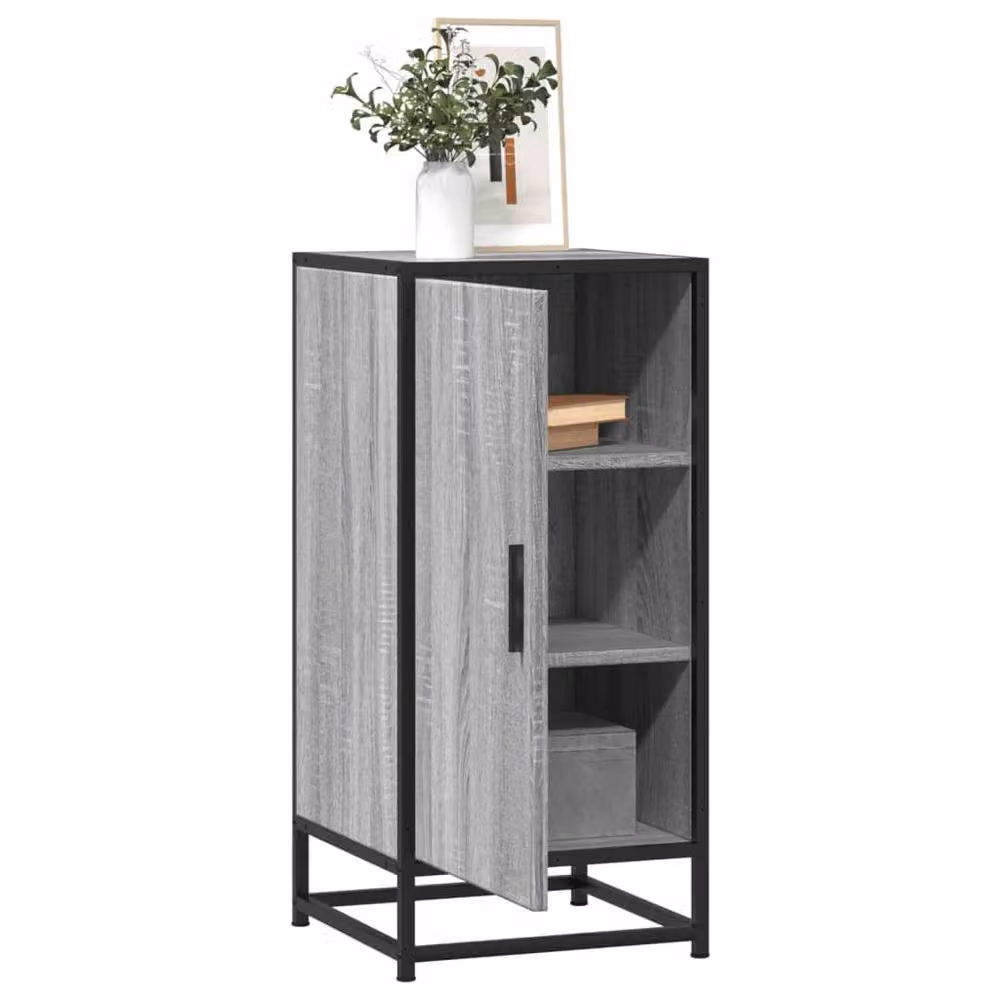 Berkfield Home Grey Sonoma Sideboard in Engineered Wood and Metal, W/D/H: 35.5 x 35 x 76 cm – 2