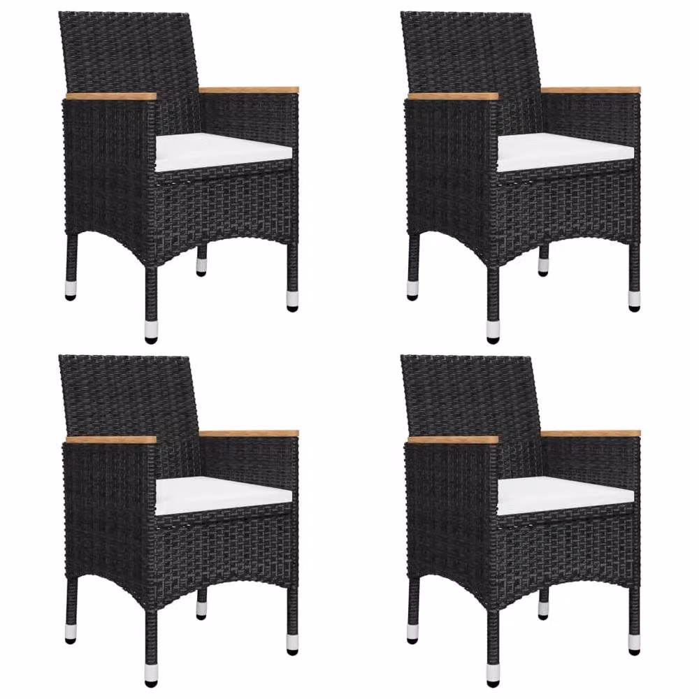 Berkfield Home Beautiful 5 Piece Garden Dining Set with Cushions in Black – 3