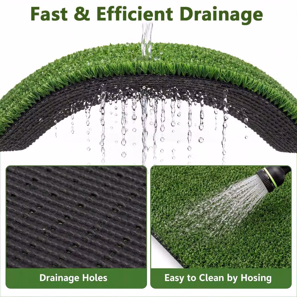 Costway Green Artificial Turf Rug Synthetic Lawn and Dog Potty Pad, W: 5 m, D: 1 m – 3