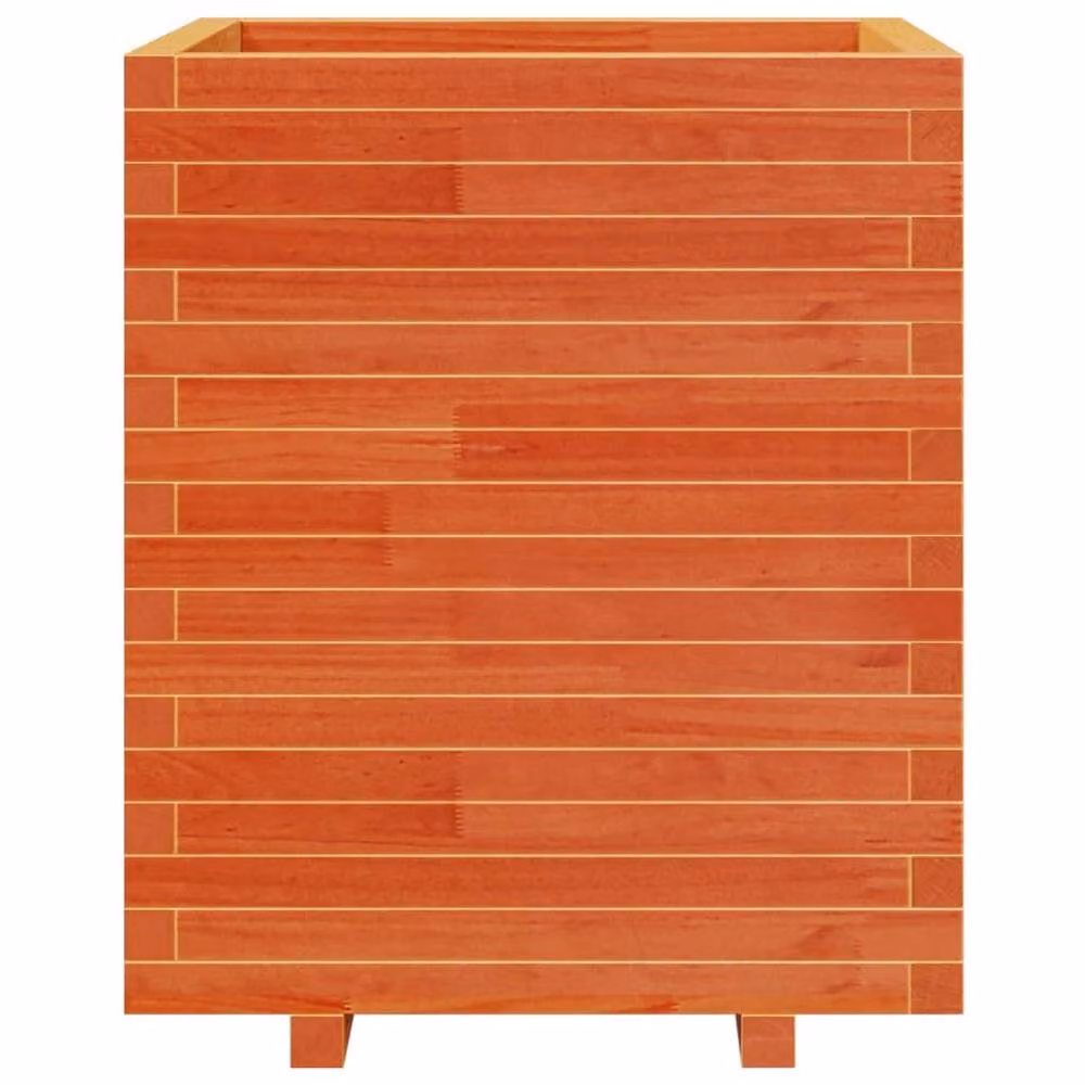 Berkfield Home Beautiful Garden Planter in Brown Solid Wood Pine, W/D/H: 60 x 60 x 72.5 cm – 2