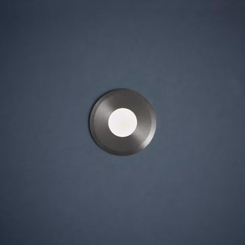 Netlighting Hades LED Outdoor Recessed Ground Decking Light in Grey with Satin Nickel Effect Plate, 4000K, IP67 – 3