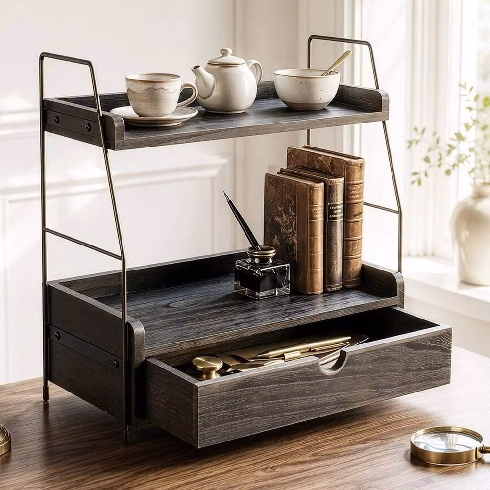 Kelvenix Black Coffee Station Organizer with Coffee Pod Holder Drawer – 3