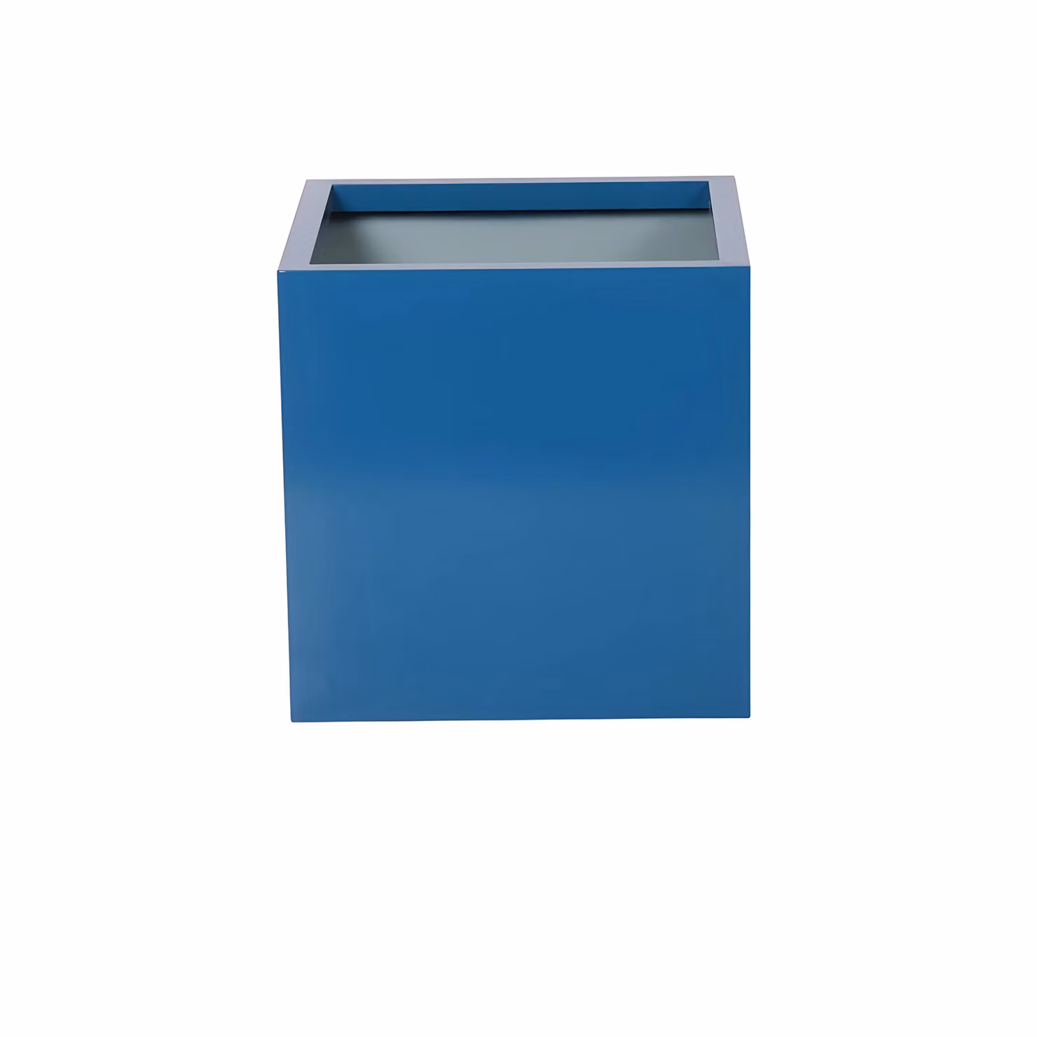Primrose Blue Galvanised Steel Cube Patio Planter with Drainage Hole W: 40 cm, D: 40 cm, H: 40 cm – 2