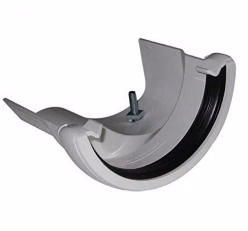 Floplast 112mm Left Hand Round Iron Ogee Adapter, White