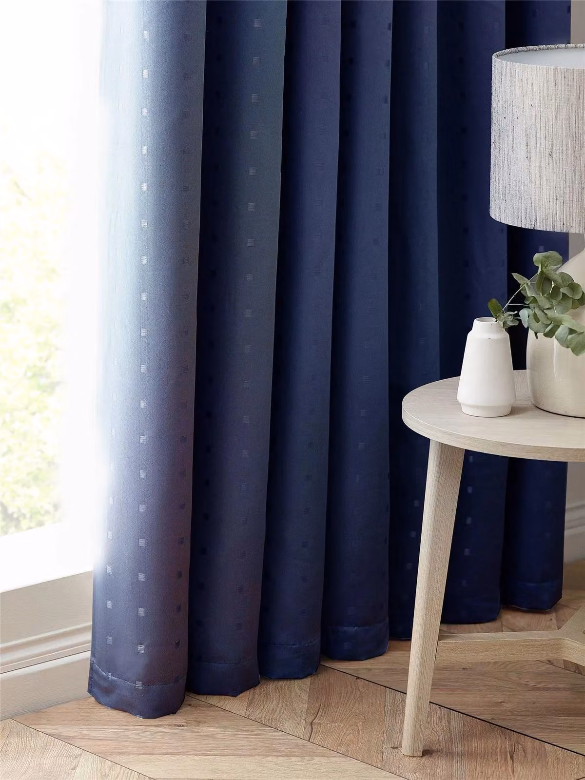 Luxury Living Blue Pencil Pleat Fabric Curtains, Width: 168 cm, Drop: 183 cm – 5