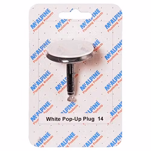 McAlpine White Plastic Push-Open Basin Pop-Up Plug