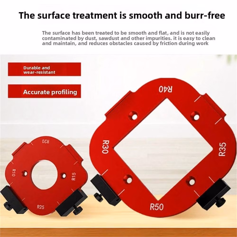 Kelvenix 2-Piece 4-in-1 Aluminum Alloy Woodworking Corner Radius Router Jig in Red – 4