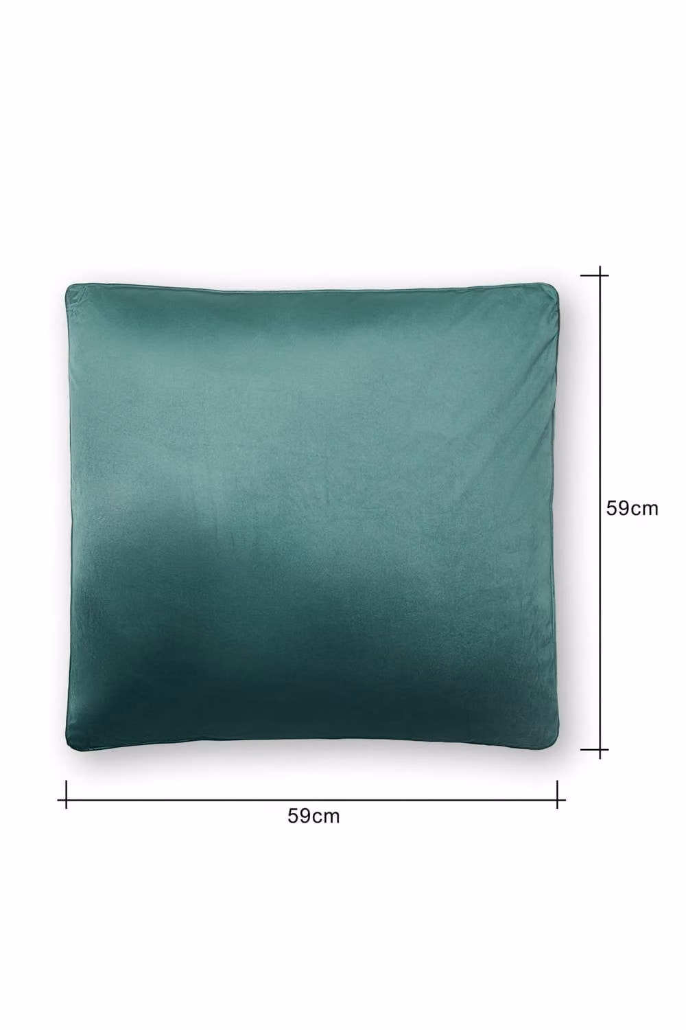 BHS Large Green Velour Piped Square Cushion, W: 59.0 cm x D: 59.0 cm x H: 1.0 cm – 3