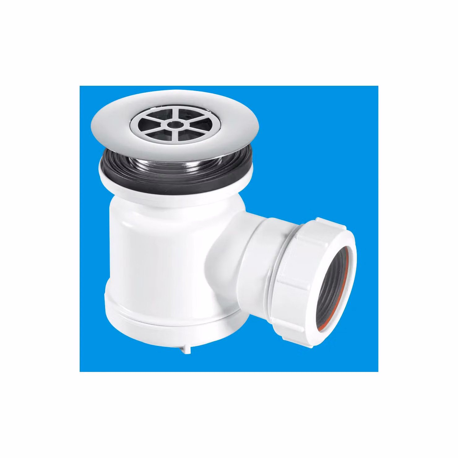 McAlpine STW7-R Round Water Seal Shower Trap with 1.5 inch Universal Outlet and White Plastic Flange – 2