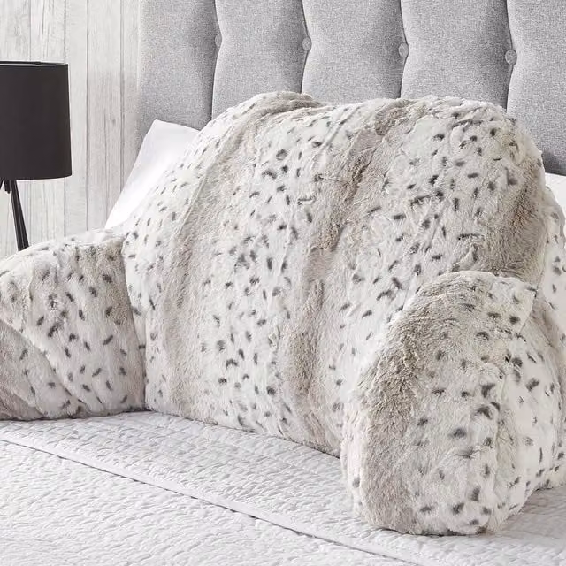 Huggleland Brown Leopard Lumbar Cushion Support Pillow for Back and Shoulder