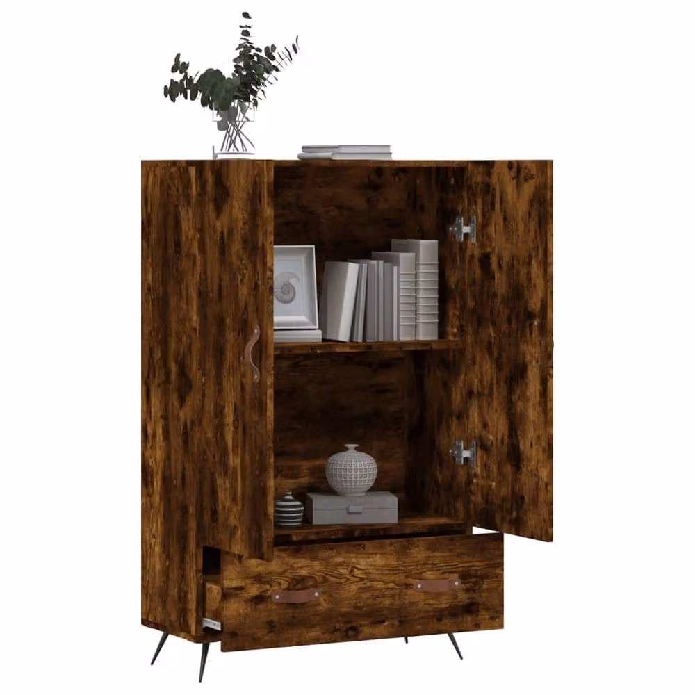 Berkfield Home Modern Highboard in Smoked Oak, Brown, W/D/H: 69.5 x 31 x 115 cm – 3