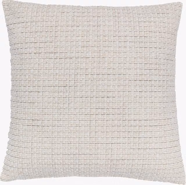 Perch & Parrow Plain Beige Chenille Square Filled Cushion W/D/H: 55 x 55 x 55 cm