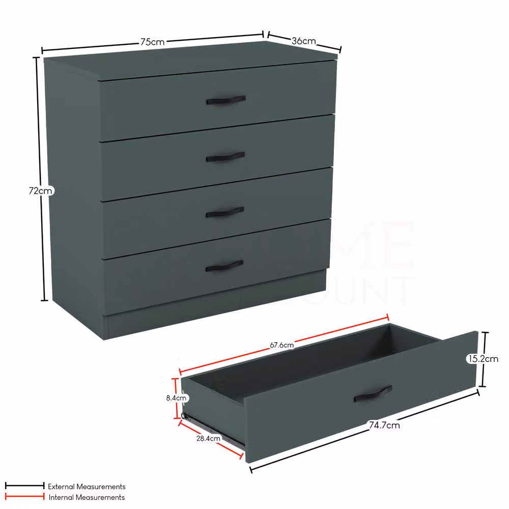 HD Designs Riano 4 Drawer Chest of Drawers in Green – 2