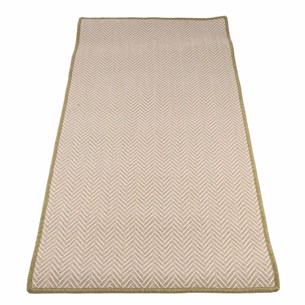 Madison & Mayfair Green Herringbone Rectangular Hallway Runner W: 70 cm, L: 140 cm – 2