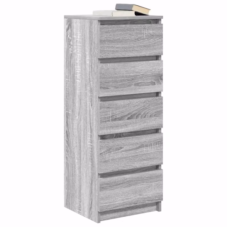 Berkfield Home Modern Sideboard with Drawers in Grey Sonoma, W/D/H: 37.5 x 35 x 99 cm