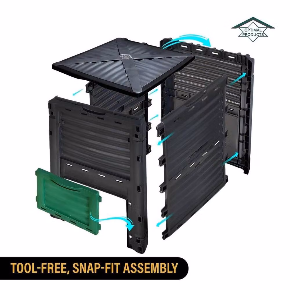 SPETLEK Black BPA Free Plastic Composter Bin with Flip Lid – 3