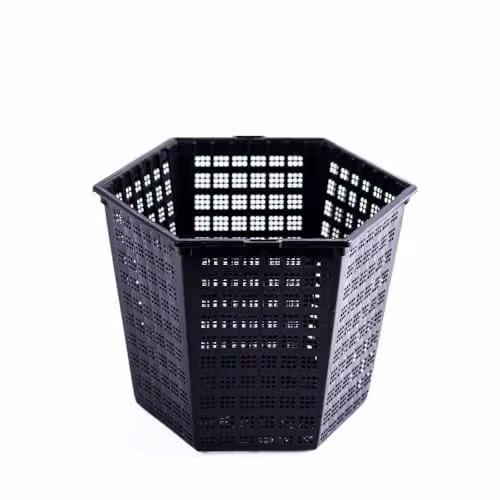 Thompson & Morgan Hexagonal Aquatic Planting Baskets, Black, Pack of 3, W/D/H: 19 x 21 cm