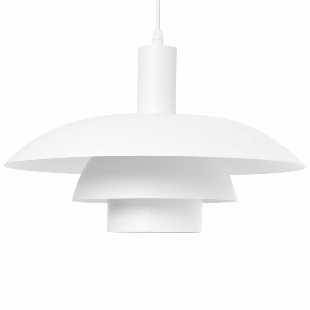 Wyld and Coco White Metal Tiered Mid-Century Pendant Lamp – 2