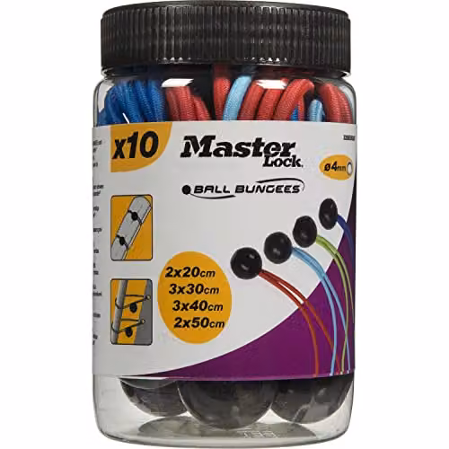 Master Lock Multicolour Ball Bungee Set of 10 – 2