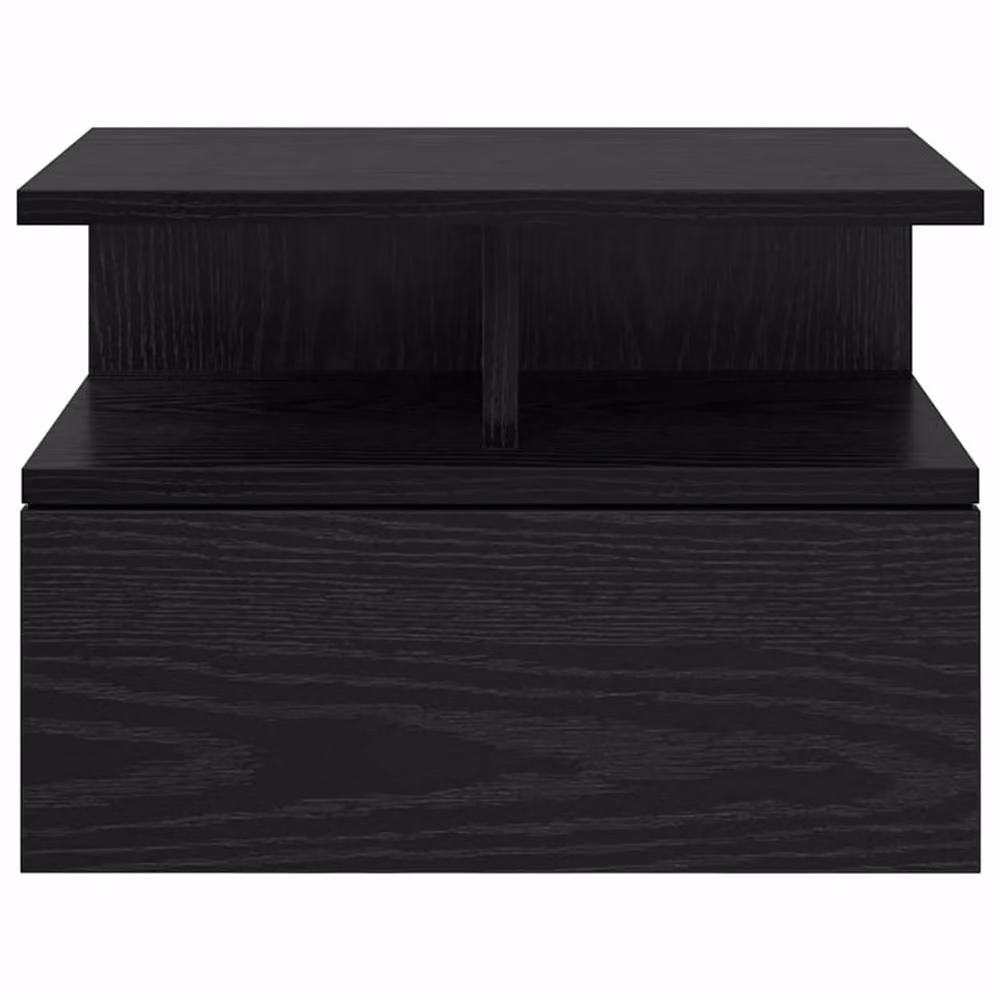 Berkfield Home Black Oak Floating Nightstand, W/D/H: 40 x 31 x 27 cm – 5