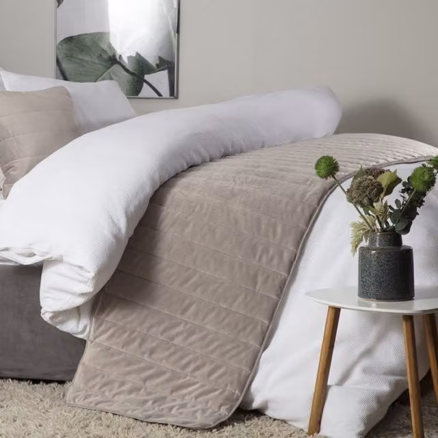 Belledorm Verona Faux Suede Bed Runner in Brown and Beige