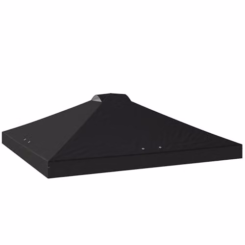Outsunny Black Pop Up Gazebo Canopy Replacement Cover with UV50+ Protection, W x D: 3 x 3 m