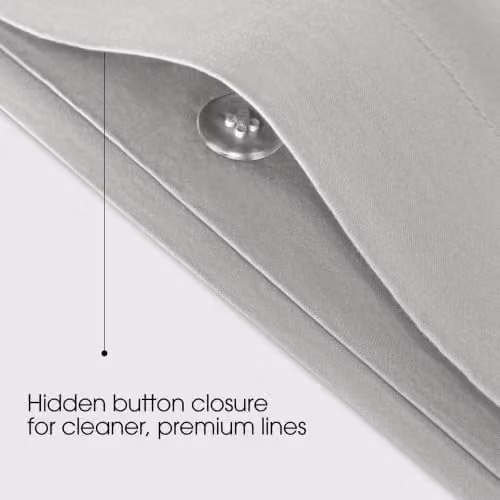 Bedable Grey Cotton Sateen Duvet Cover, 460 Thread Count – 2