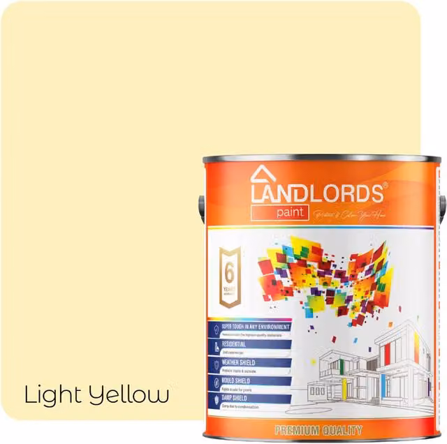 Landlords Light Yellow Kitchen and Bathroom Paint, 5 l