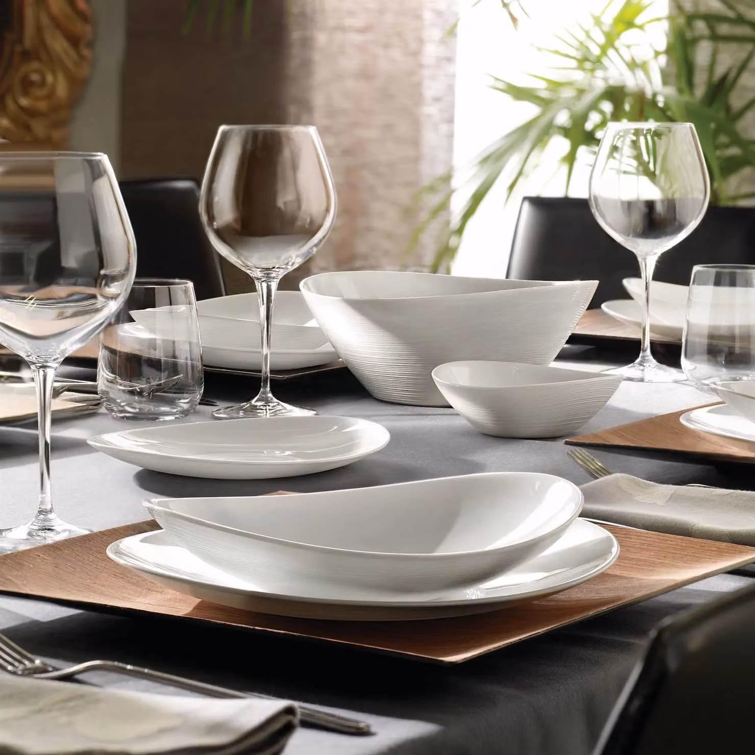 Bormioli Rocco Prometeo White Oval Glass Soup Plates, Diameter: 23 cm, Pack of 6 – 3
