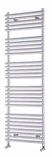 TowelRads Iridio Chrome Designer Towel Rail, Silver, W: 120 cm, H: 50 cm